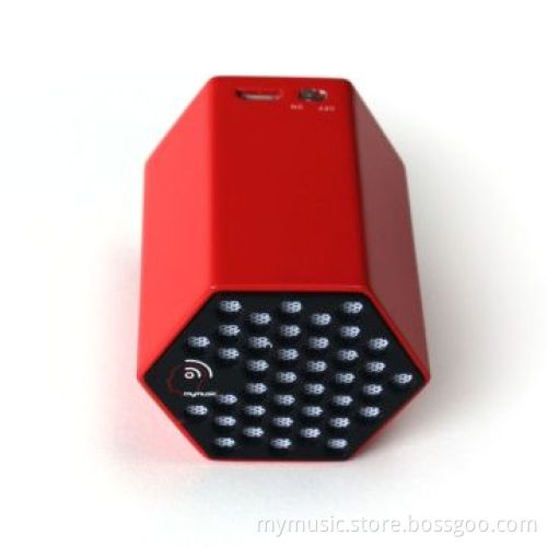 Competitive Price Portable Bluetooth Mini Speaker with Hexagon Shape and 2.0W Output